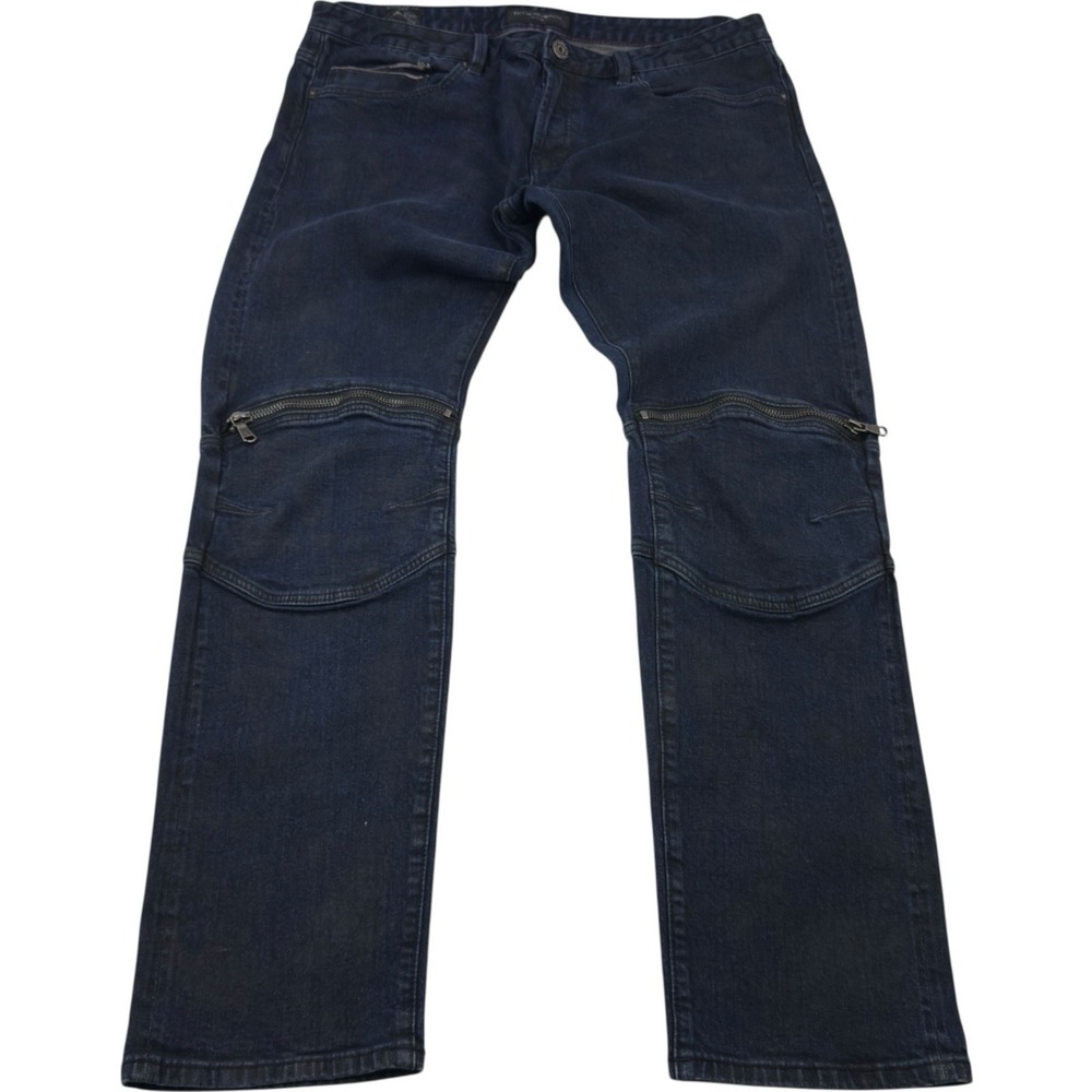 Cult of Individuality Blue Japanese Selvedge Greaser Moto Jeans Men's Size 38x34